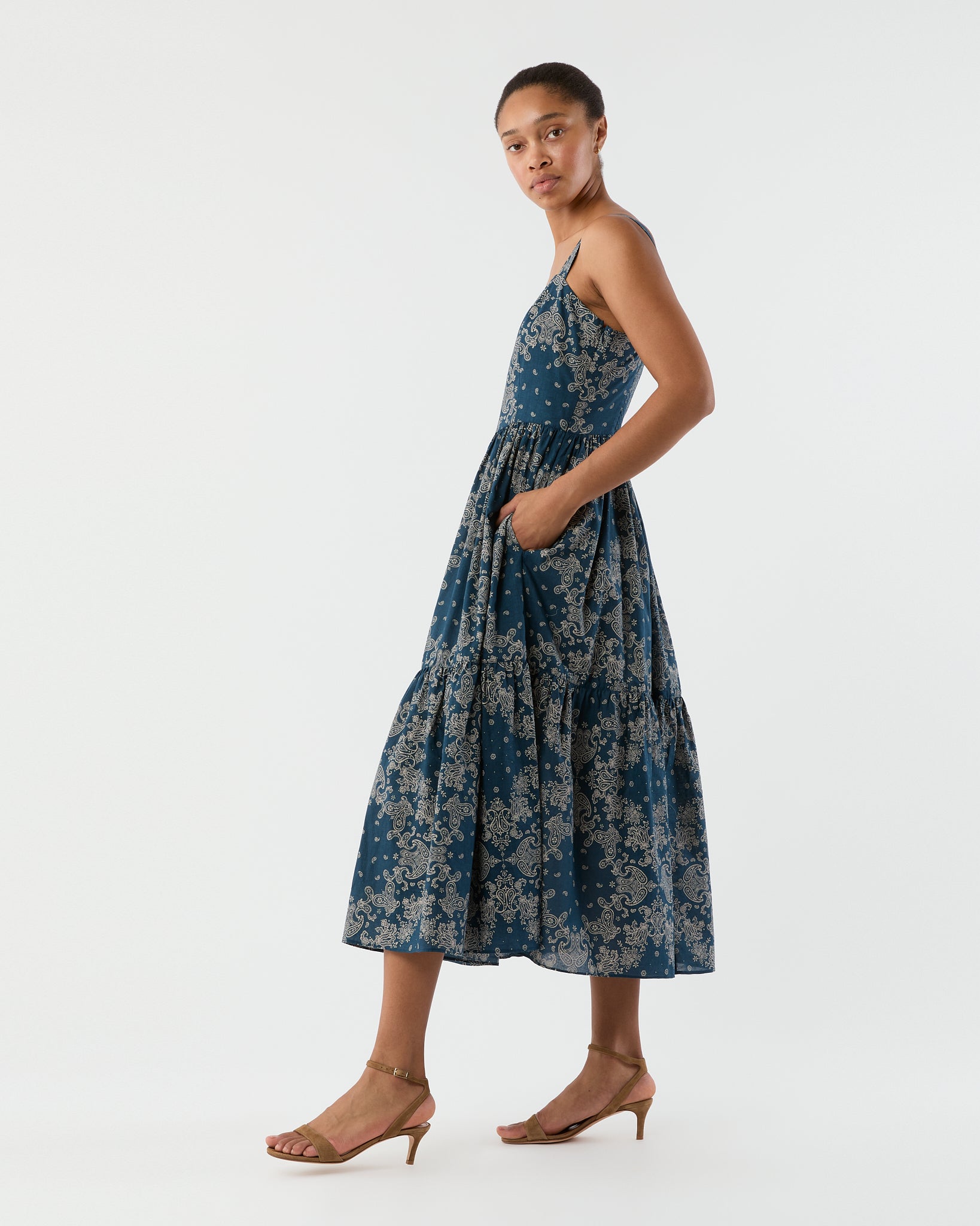 Penny Dress - Indigo Bandana Summer Cloth