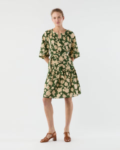 Allegra Dress - Green/Natural Shadow Floral Seersucker