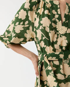 Allegra Dress - Green/Natural Shadow Floral Seersucker