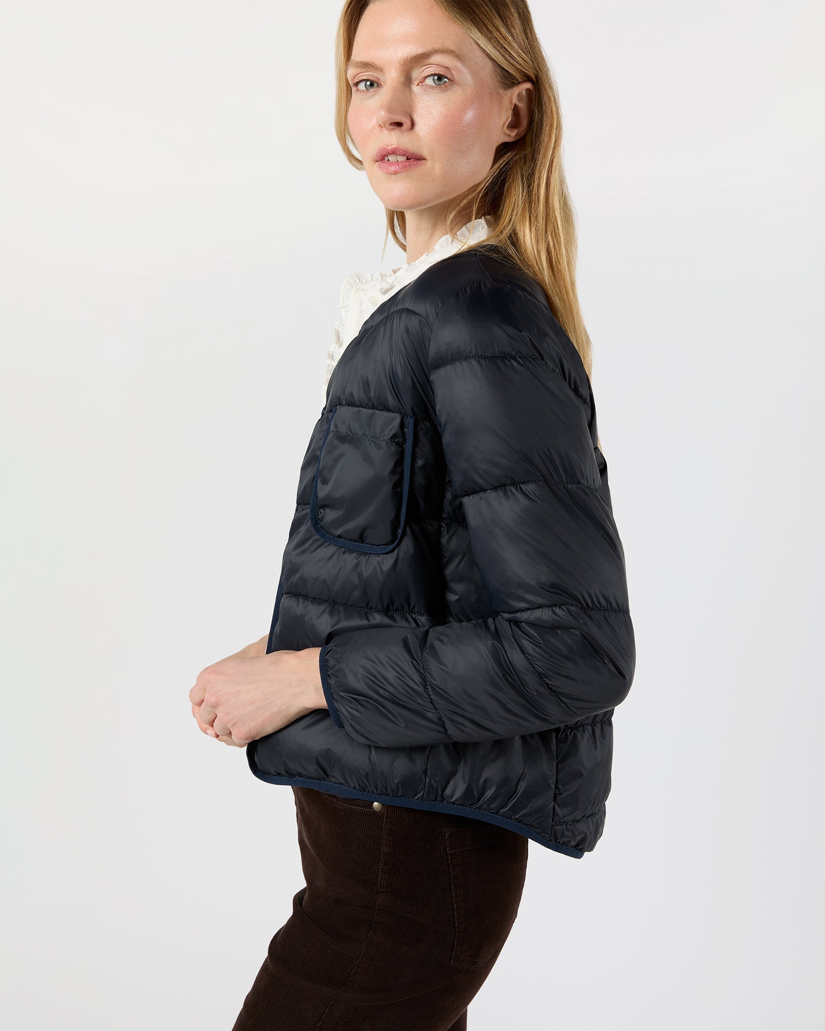 Minnie Puffer Jacket - Navy Nylon