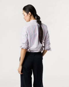 Schoolgirl Shirt - Blue/Red Multi Stripe Oxford
