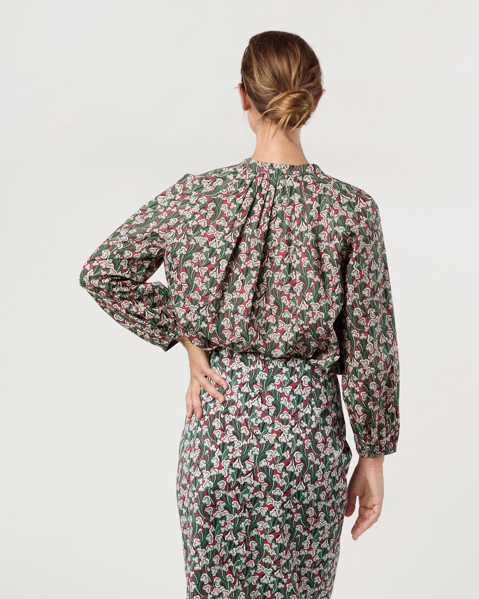 Sienna Top - Crimson/Multi Laith Liberty Fabric