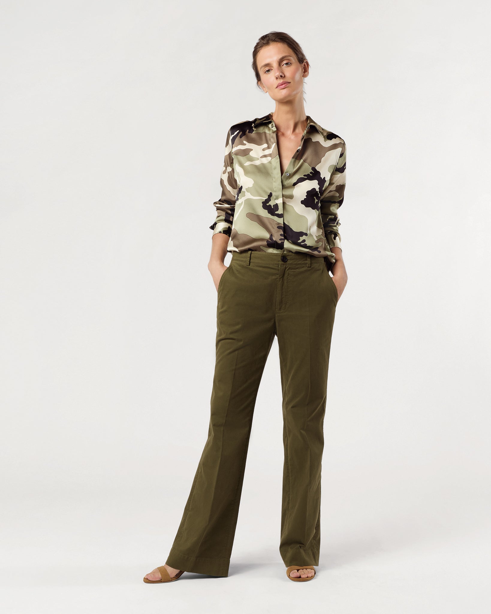 Classic Blouse - Camo Silk Charmeuse