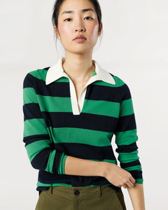 Georgina Rugby Sweater - Kelly Green Ice Cotton
