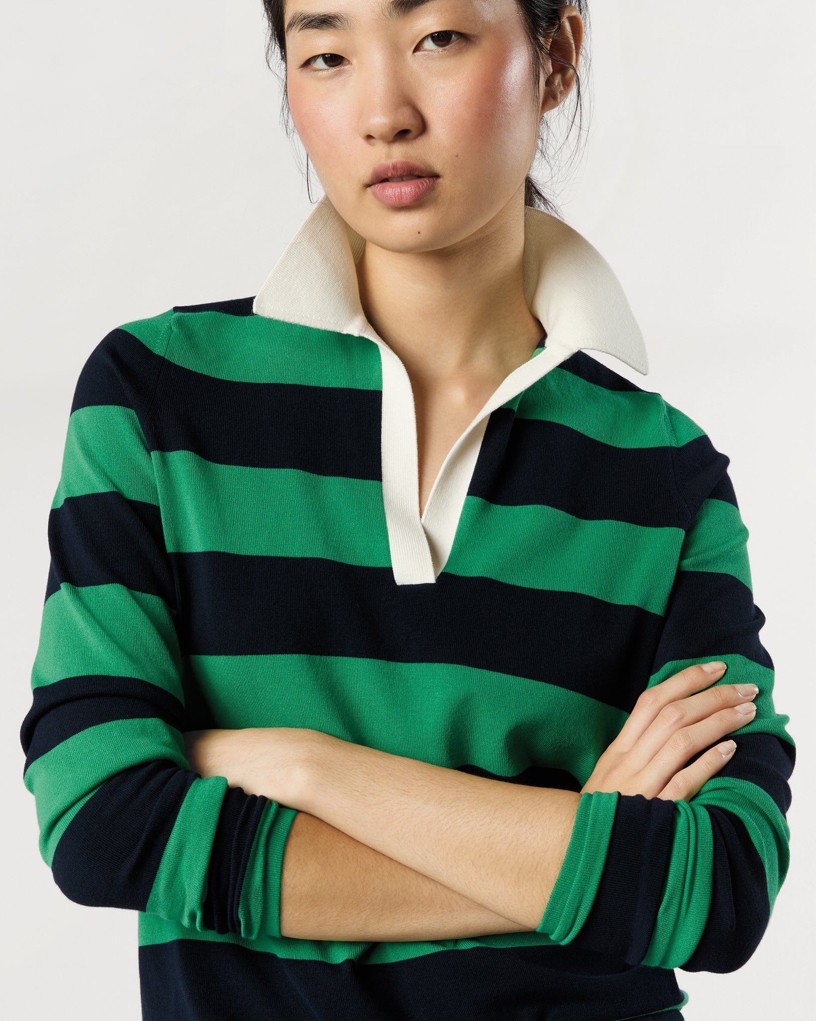 Georgina Rugby Sweater - Kelly Green Ice Cotton