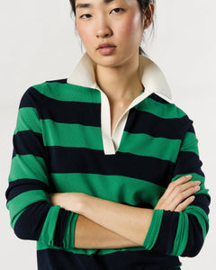 Georgina Rugby Sweater - Kelly Green Ice Cotton