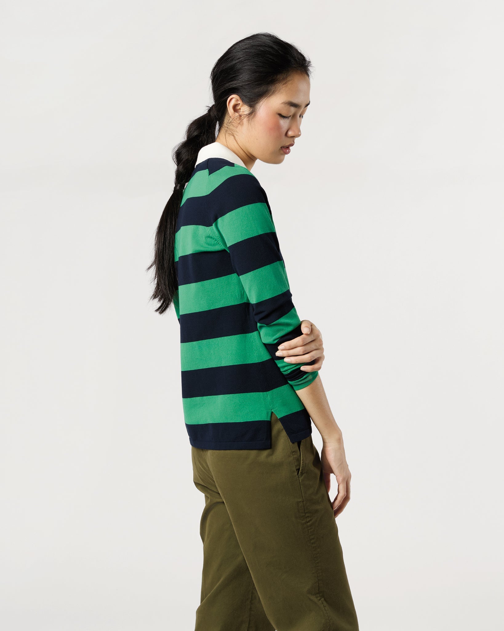 Georgina Rugby Sweater - Kelly Green Ice Cotton