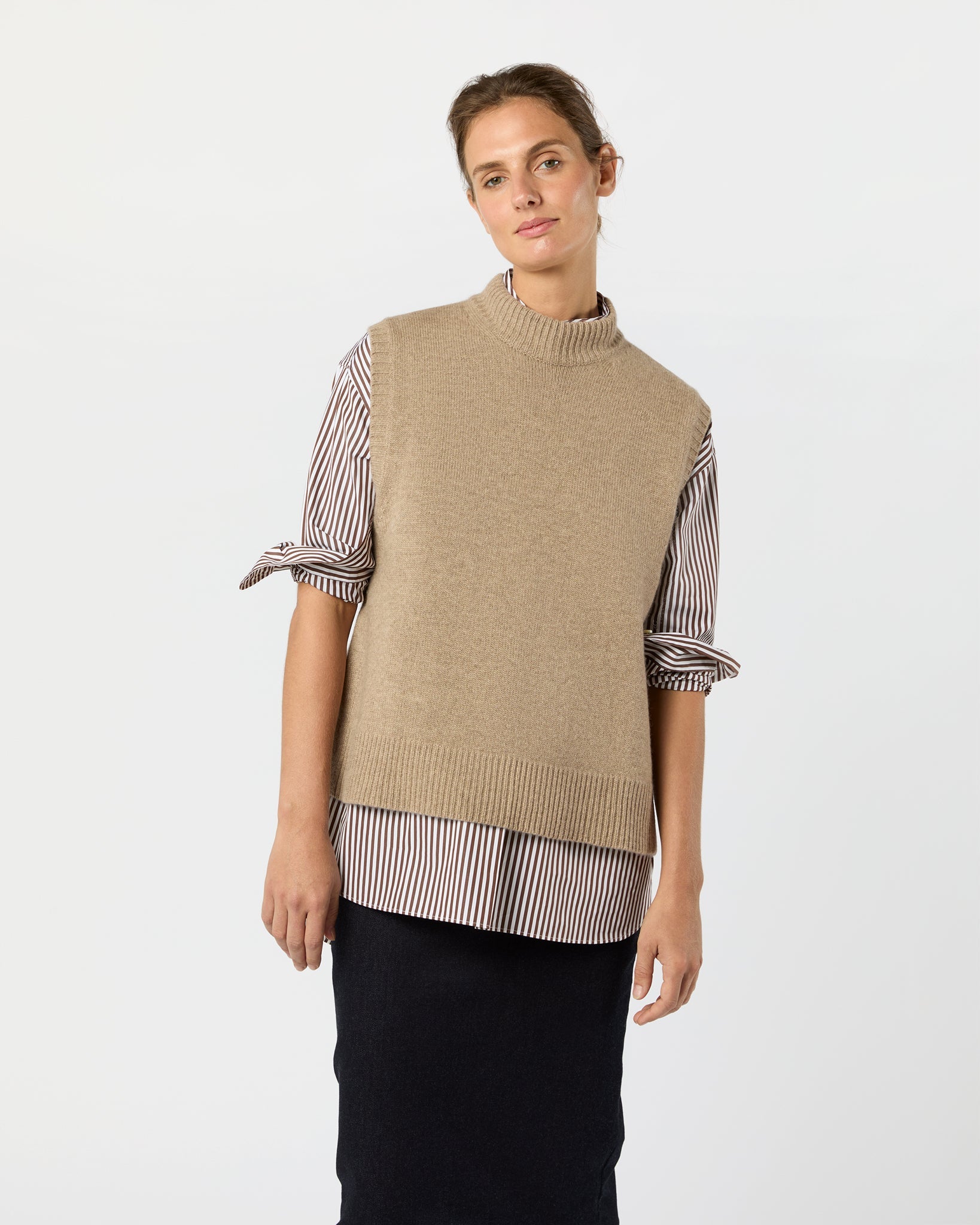 Marion Sweater - Heather Mink Cashmere
