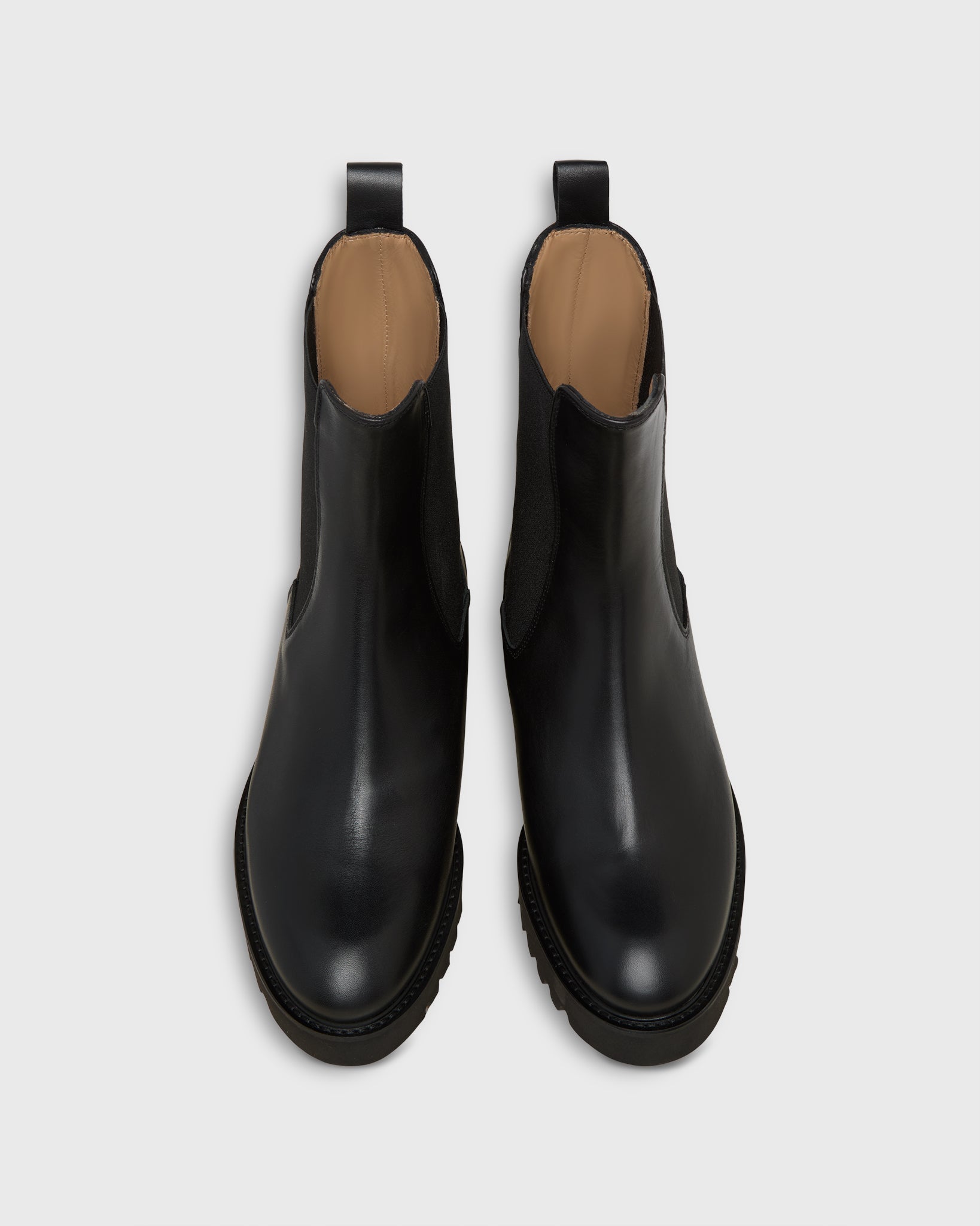 Tall Lug Sole Chelsea Boot - Black Leather
