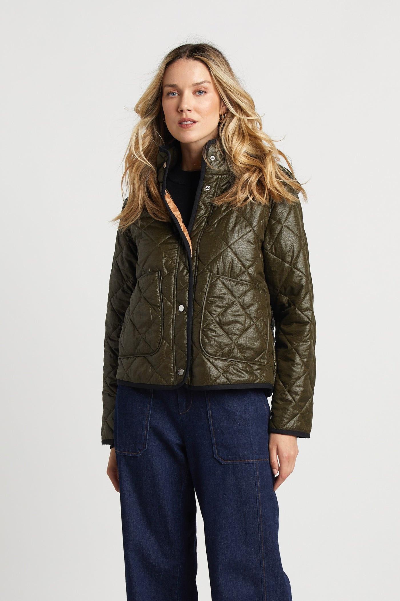 Shelby Short Hooded Quilted Jacket - Army Green