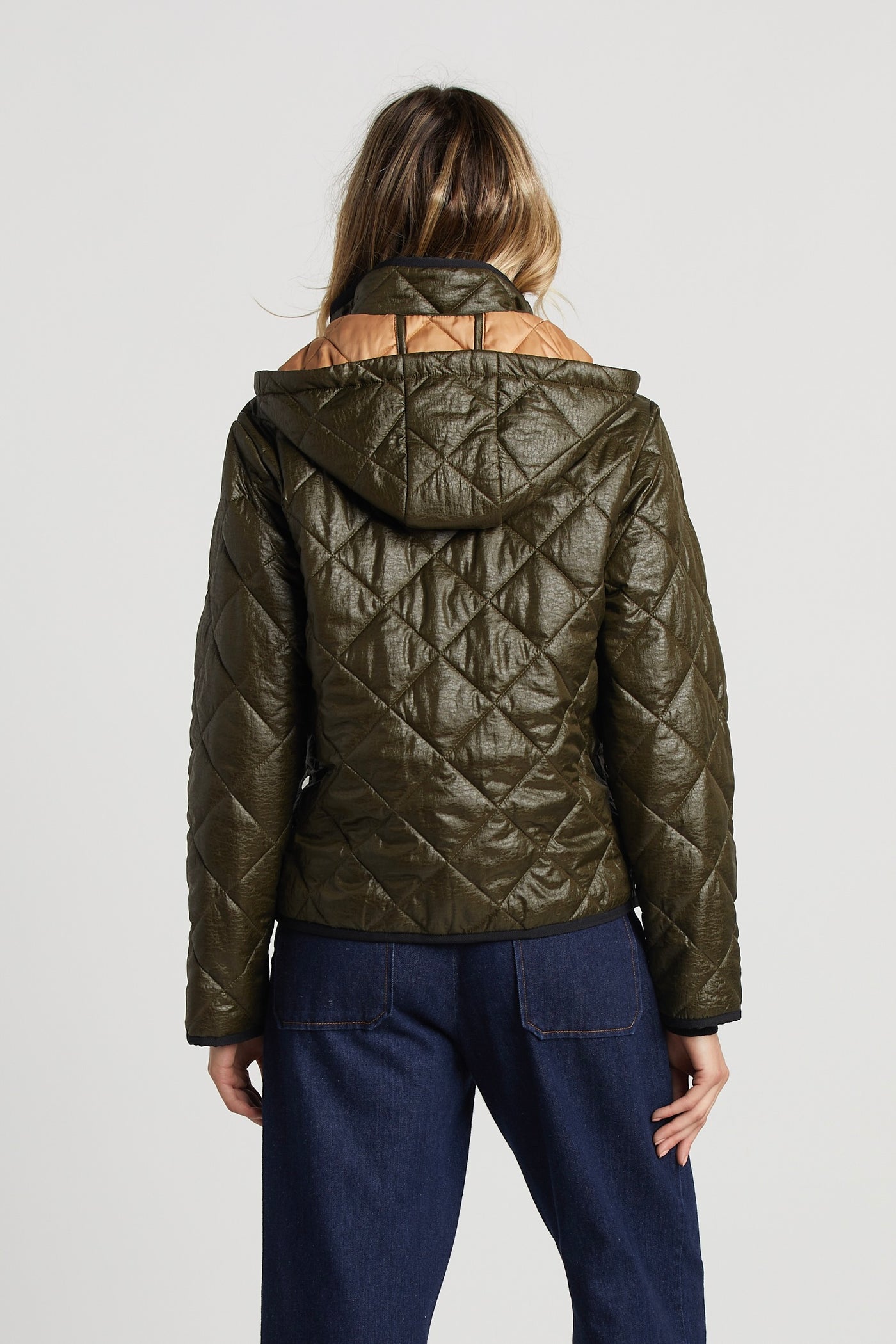 Shelby Short Hooded Quilted Jacket - Army Green