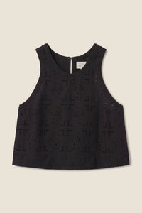 Esther Tank - Black Hankerchief Eyelet