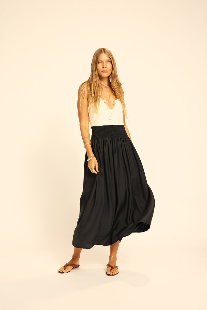 Bella Skirt - Black Silk