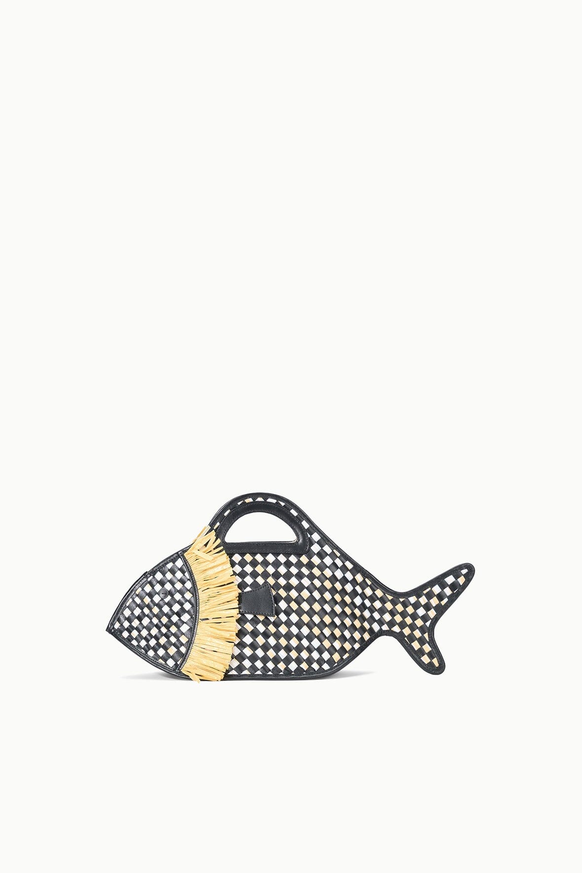Cleo Fish Basket Bag - Black/Natural