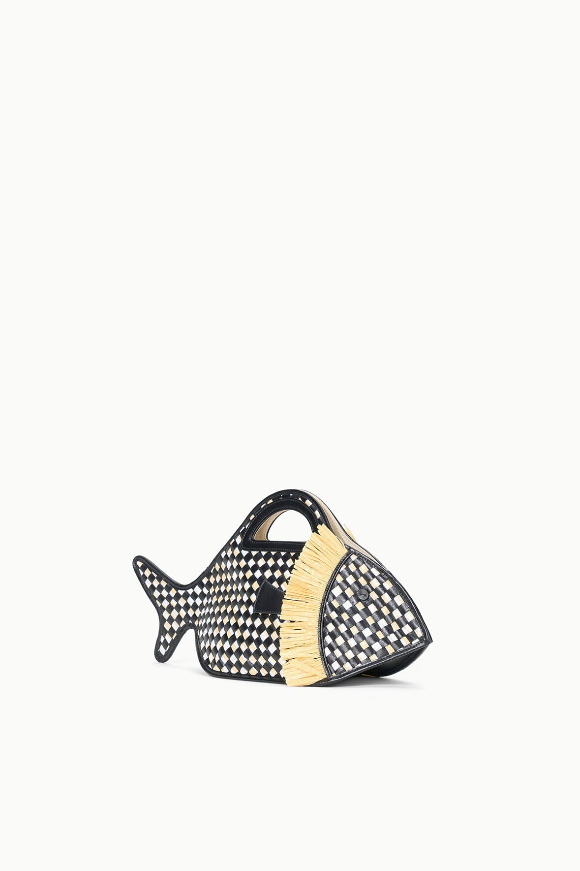 Cleo Fish Basket Bag - Black/Natural
