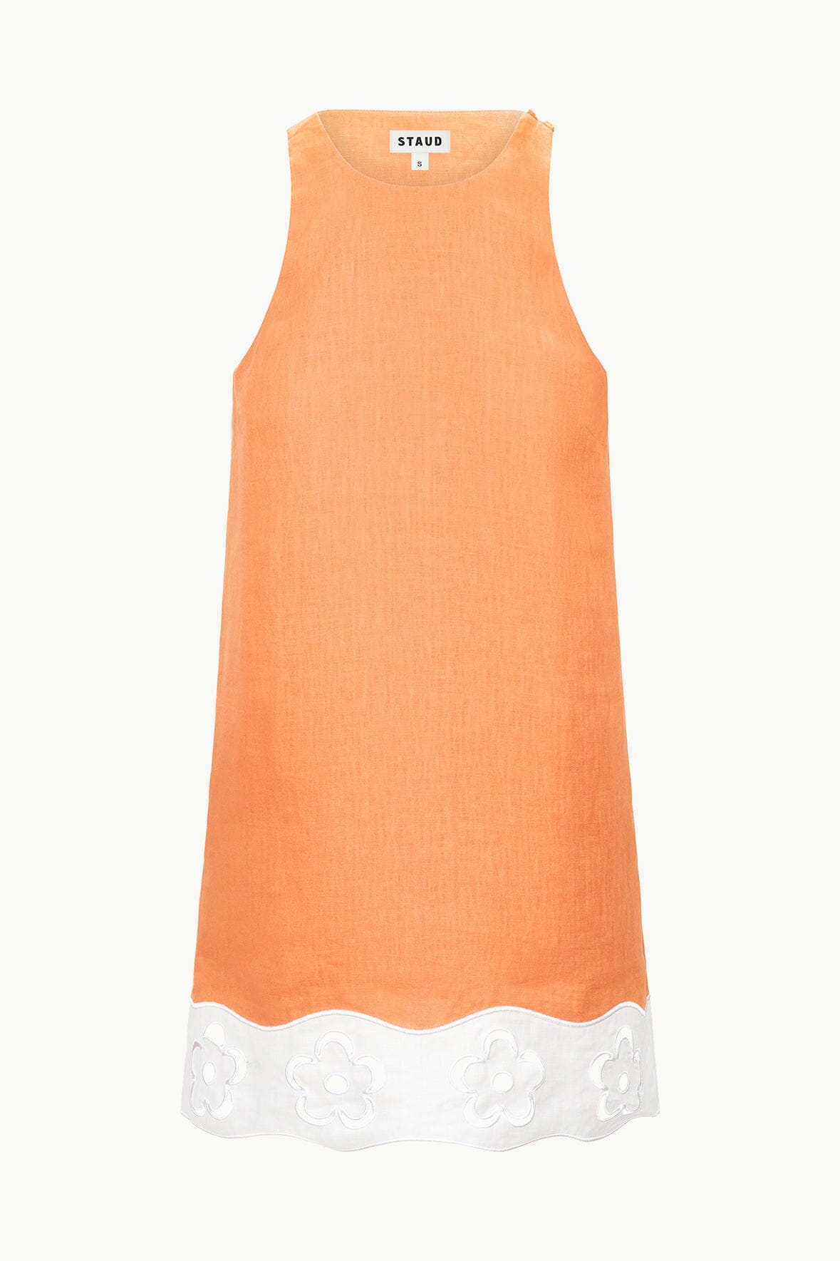 Mika Linen Dress - Apricot White