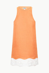 Mika Linen Dress - Apricot White