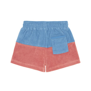 boys surfside blue and east end red colorblock french terry shorts