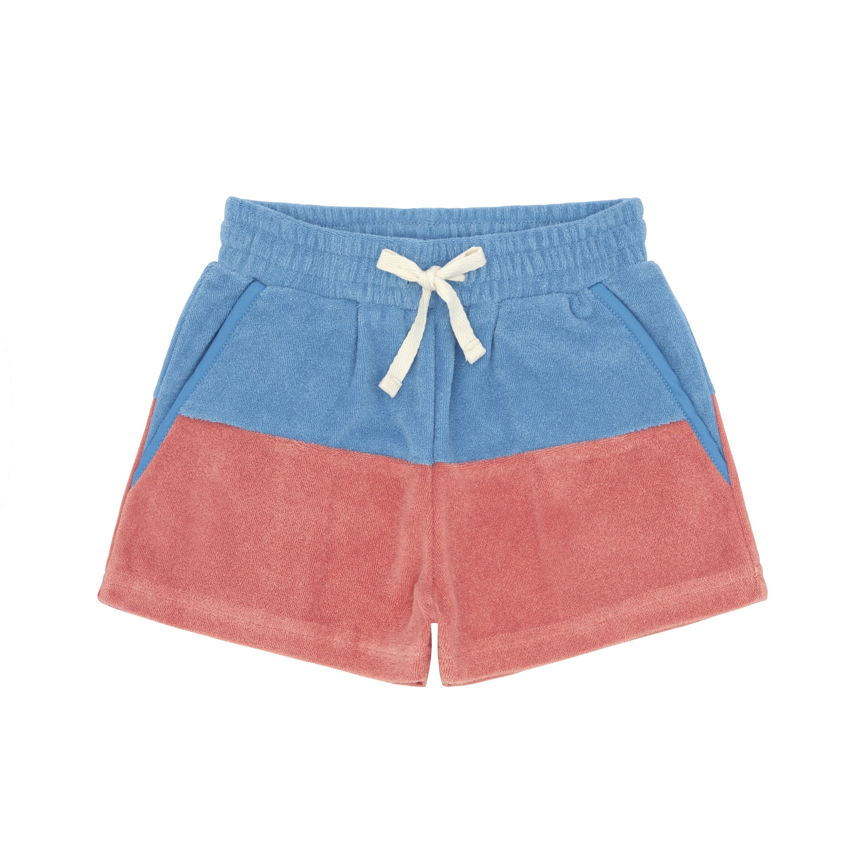 boys surfside blue and east end red colorblock french terry shorts