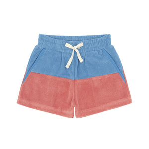 boys surfside blue and east end red colorblock french terry shorts