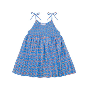 girls blue primrose smocked dress