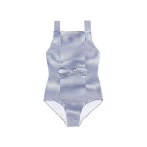 girls harbor stripe tie-front one piece