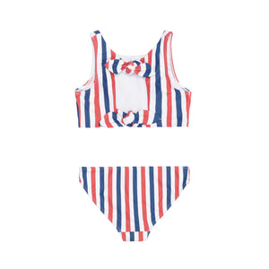 girls surfrider stripe double tie-knot bikini