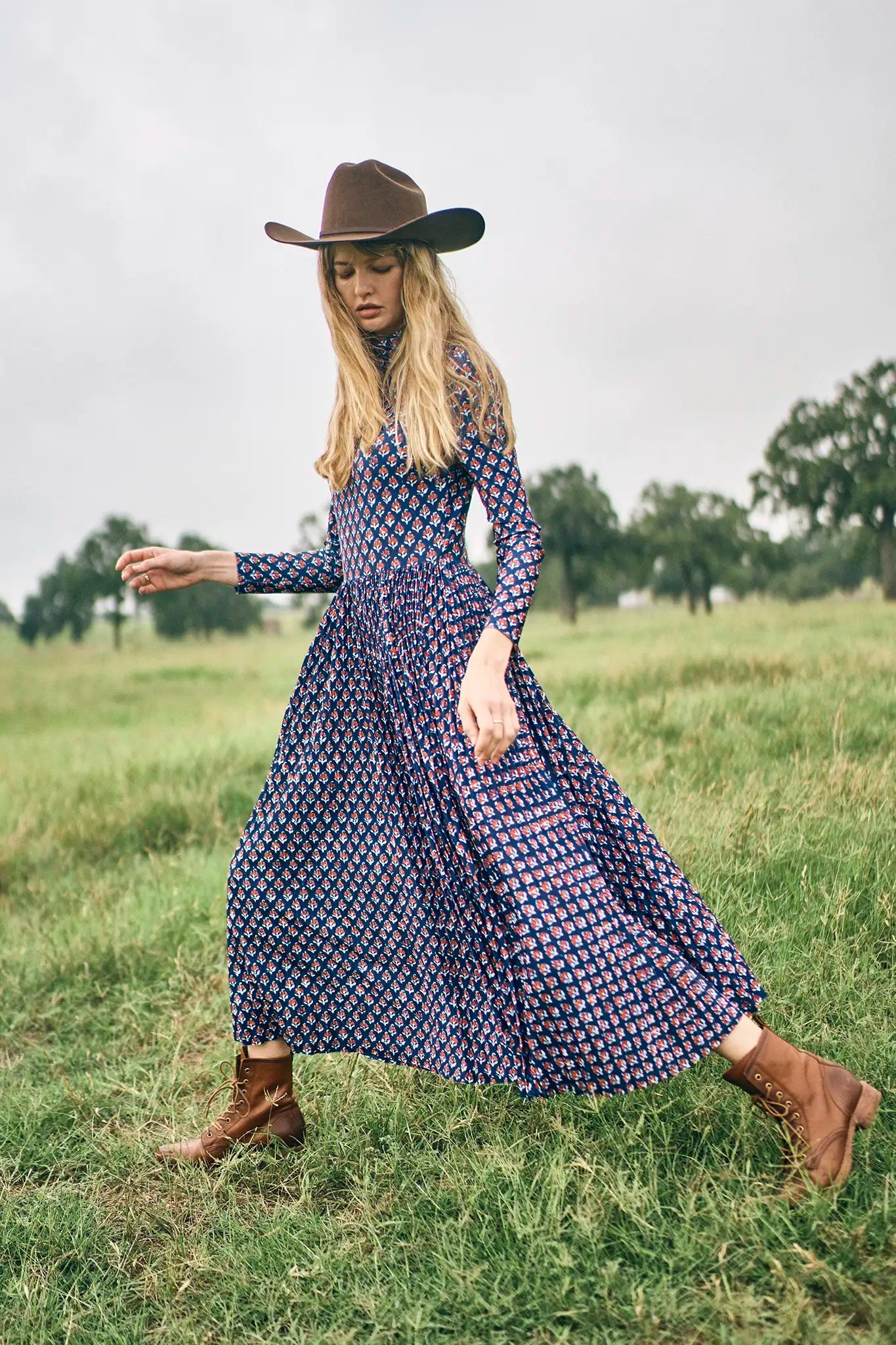 Sabine Dress - Autumn Fleur Navy