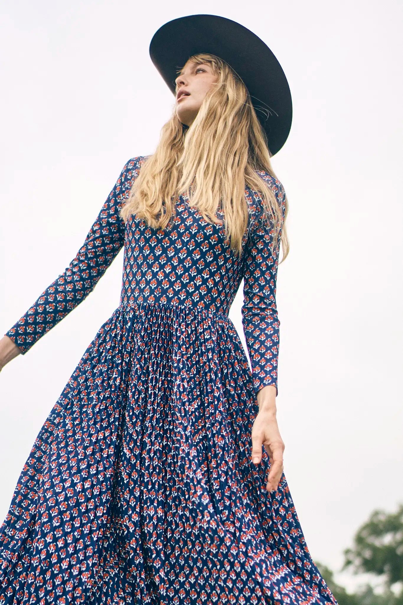 Sabine Dress - Autumn Fleur Navy