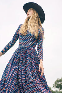 Sabine Dress - Autumn Fleur Navy