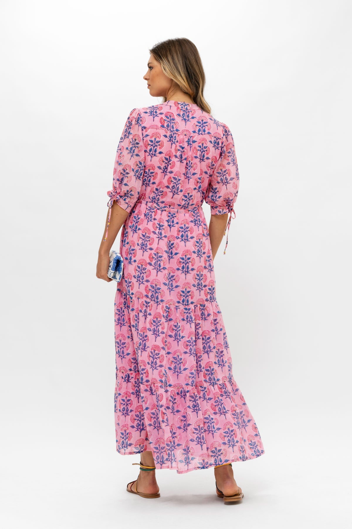 Cinched Pintuck Maxi - Sconset Pink