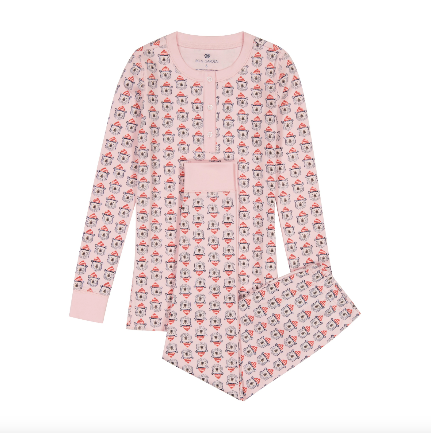 Cameron Pajama Set - Bizzy Bear Pink