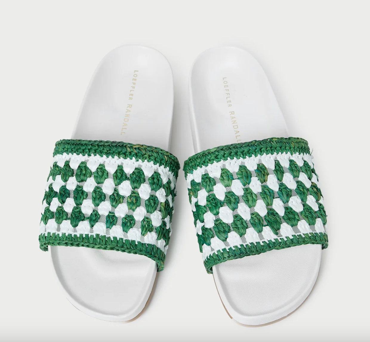 Henri Green/White Crochet Raffia Sandal