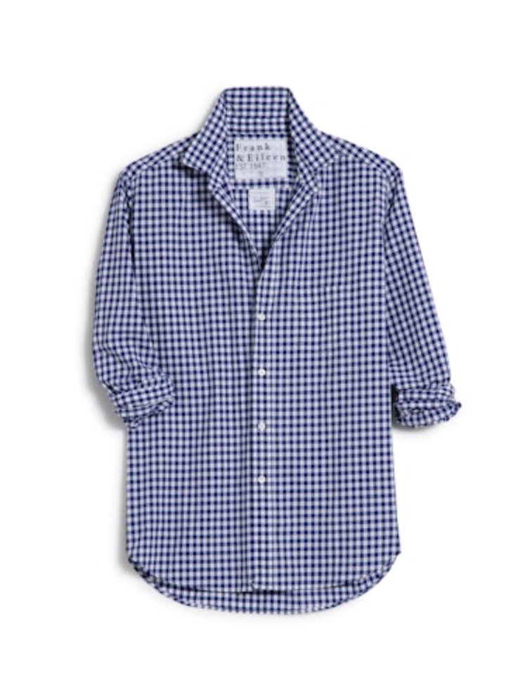 Eileen Relaxed Button Up - Navy Classic Check