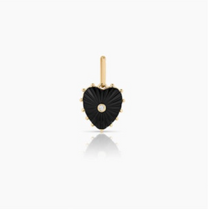 Isabel Onyx Heart Charm