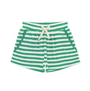 Boys Bermuda Green Stripe French Terry Short