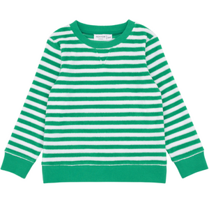 Unisex Bermuda Green Stripe French Terry Sweatshirt