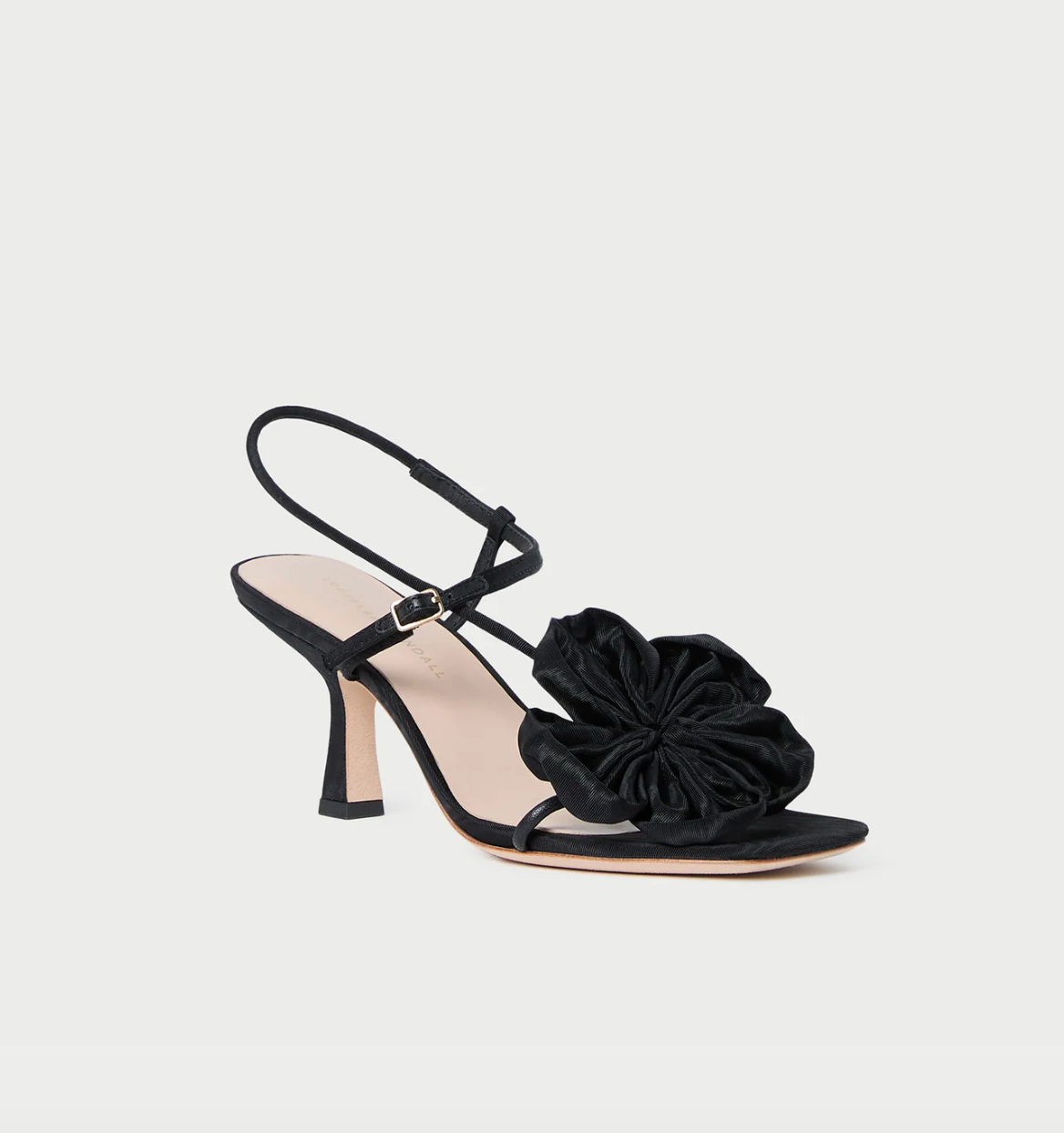 Frank Black Moiré Flower Sandal