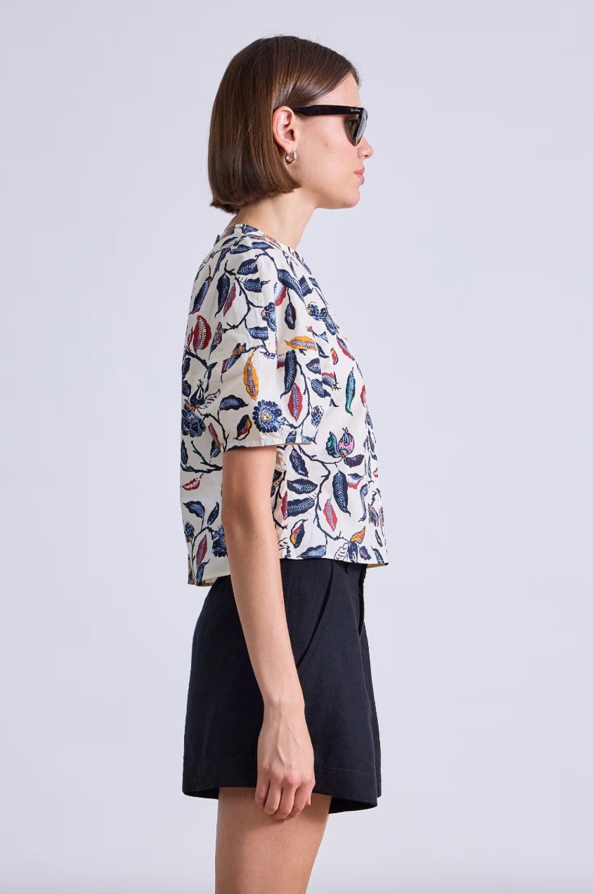 Lino Top - Garden Floral Cream