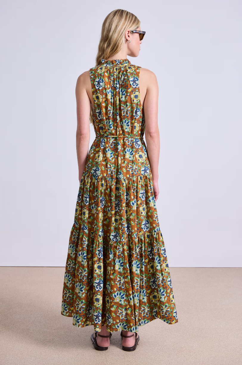 Trinidad Tank Dress - Batik Floral Bronze