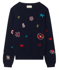 Floral Tribute Crew - Navy