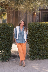 Eileen - Grey/Light Blue Plaid Flannel