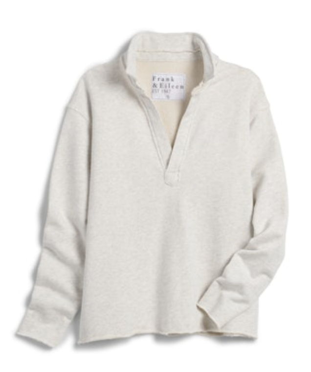 Patrick Popover Henley - Triple Fleece Heather White Melange