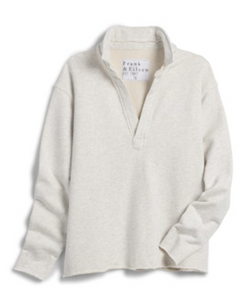 Patrick Popover Henley - Triple Fleece Heather White Melange