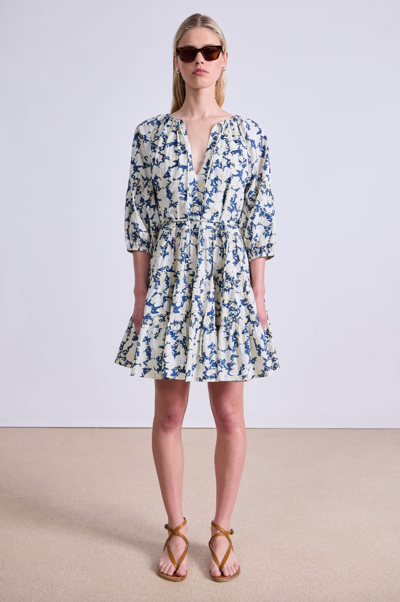 Cefalu Mini Dress - Alina Floral Cream