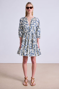 Cefalu Mini Dress - Alina Floral Cream