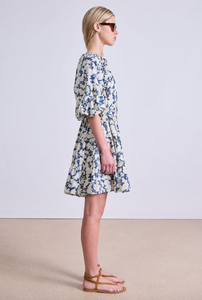 Cefalu Mini Dress - Alina Floral Cream