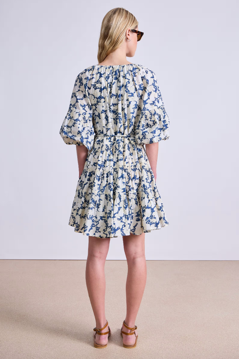 Cefalu Mini Dress - Alina Floral Cream