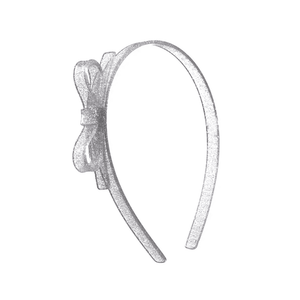 Thin Bow Headband - Silver