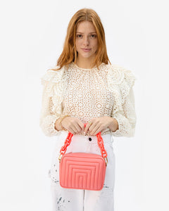 Midi Sac - Bright Coral Channel Quilted